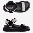 RONI SANDAL - BLACK RHINESTONE