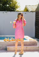 Watermelon Sugar Mini Dress | Hot Pink Linen Mini | SAVVI the label  - PRESALE