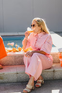 Golden Hour Jumpsuit | Pale Pink Linen Jumpsuit | SAVVI the label  - PRESALE