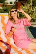 Watermelon Sugar Mini Dress | Hot Pink Linen Mini | SAVVI the label  - PRESALE