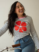 In Bloom Long Sleeve | Striped Graphic Top | SAVVI The Label