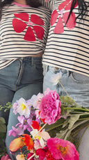 In Bloom Long Sleeve | Striped Graphic Top | SAVVI The Label