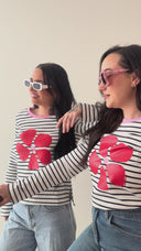 In Bloom Long Sleeve | Striped Graphic Top | SAVVI The Label